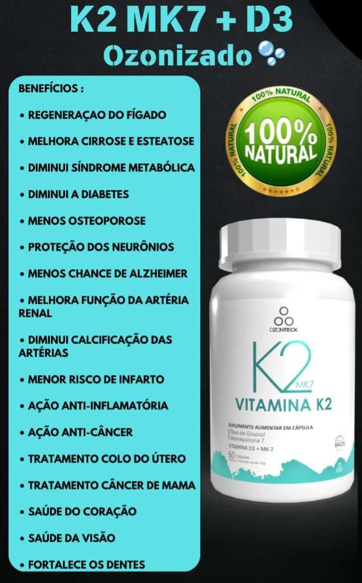 K2MK7 e D3 SUPLEMENTO COM OZONIO - 60CAP