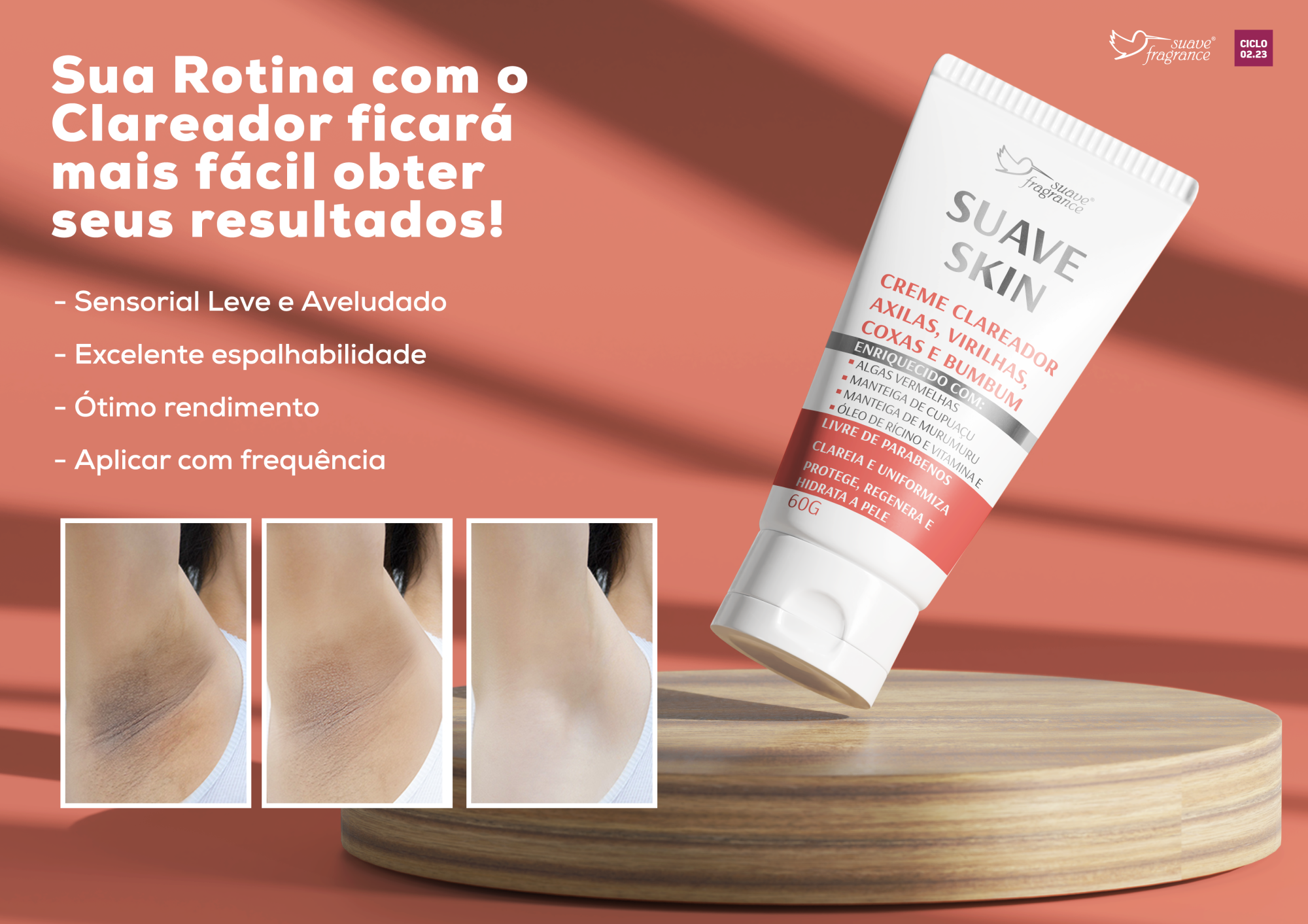 CREME CLAREADOR AXILAS, VIRILHAS, COXAS, E BUMBUM - 60G